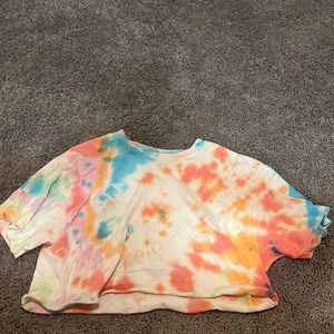 Rainbow tie dye crop top